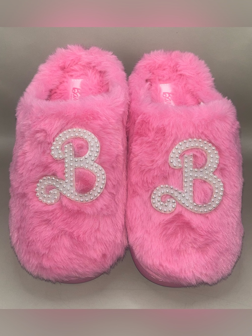 Barbie Pink Faux-Fur Youth Slippers